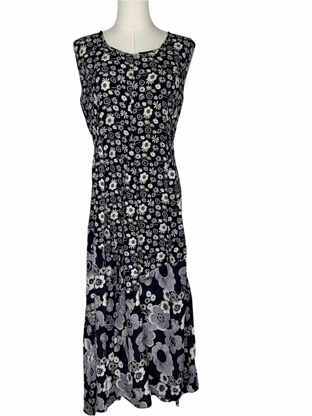 VTG 90s Black Floral Maxi Dress